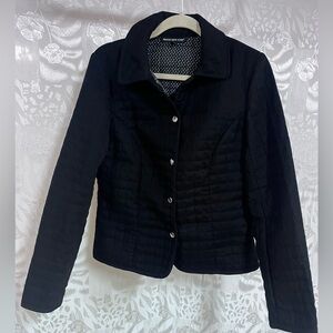 Women Black Quilted Jacket